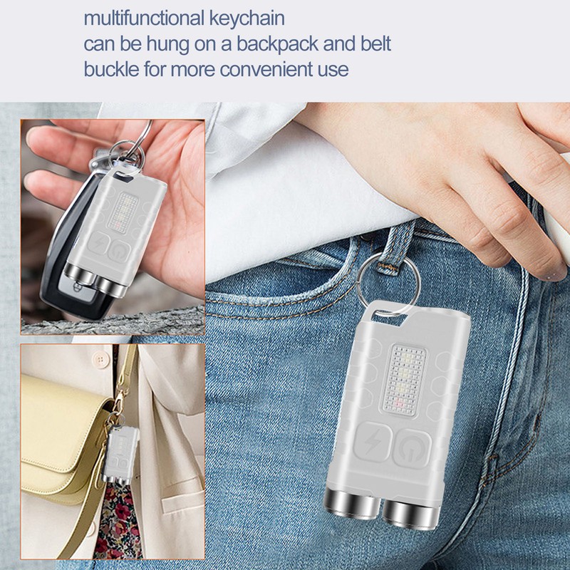 V3 Mini Keychain Flashlight USB Rechargeable Small Flashlight Outdoor Waterproof