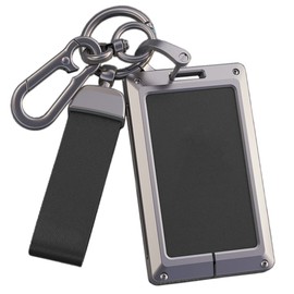 ontto Genuine Leather Key Fob Cover Fit for Lexus Card Key Fob Metal Frame Key Shell for LX570 LS460 LX600 2016-2022, Black