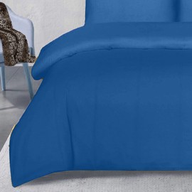 Comfort Collections Brushed 100% Cotton Flannel Flannelette Plain Duvet Quilt Cover Bedding Set Teal Single 135cm x 200cm Approximate