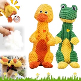 Durachew Dog Toy, Dog Toy, Squeaky Stuffed Plushy Dog Toy, to Keep Them Busy, Duck and Frog, Suitable for Small Dogs(Duck+Frog)