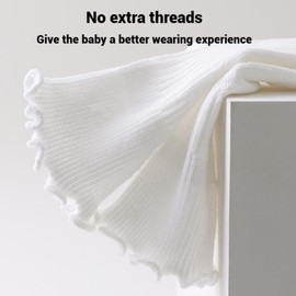 Baby Toddler Non-skid Socks with Non-slip Grips Ruffle Crew Socks for Girls Infants Newborns 6 Pairs (US, Age, 0 Months, 12 Months, White)