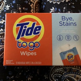 Tide Wipes Stain Remover 10 Sheets Individual Travel Work Car Easy To Use Pocket