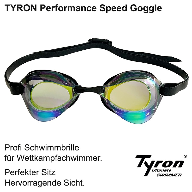 Tyron Performance Speed Goggle (Black Mirrored), Swimming Goggles | Training