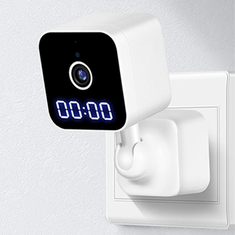 Plug in Smart Security Camera with Clock 1080p Image Night