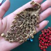 Rhinestone Peacock Brooch Pin for Women Girls Fashion Exquisite Exaggerated