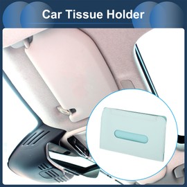 INFINAUTO Car Tissue Holder, Auto Sun Visor Napkin Holder, Car Armrest Tissue Holder, Light Blue PU Leather Backseat Tissue Case Tissues Box Cover