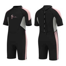 XUKER Kids Wetsuit for Boys Girls Toddles, 3mm Shorty Wetsuit Thermal Back Zip Diving Wetsuit Thermal Swimsuits
