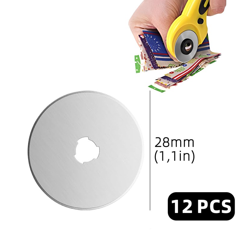 12pcs Rotary Cutter Replacement Blades 28mm Round Stainless Steel Blades