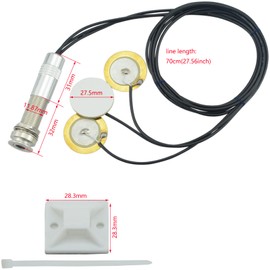 Wwomusic 70cm Acoustic Guitar Pickup Contact Piezo Transducer,3 Piezo in 1 Idea Microphone Contact Self-adhesive Mono Piezo Pickup with Buzzer for Acoustic Guitar Violin Cello Ukulele