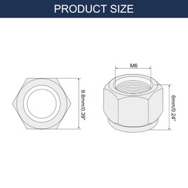 sourcing map 50Pcs M6 x 1 Nylon Insert Hex Lock Nuts, 304 Stainless Steel Self-Locking Nylon Insert Stop Nut for Industrial Construction Fasteners, Black&Blue