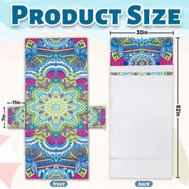2 Pack Boho Lounge Chair Towel Cover, Boho Beach Chair Cover with Pockets, Pool Lounge Chair Covers for Outdoor, Garden, Beach, Sun Lounger, Hotel Pool, 85" X 30"
