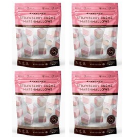 Hammond’s Candies Gourmet Marshmallows – Strawberry Creme | Great for Snacking, Hot Chocolate, S’mores, Baking | Gluten-Free, Kosher, Handcrafted in the USA | 4 Pack