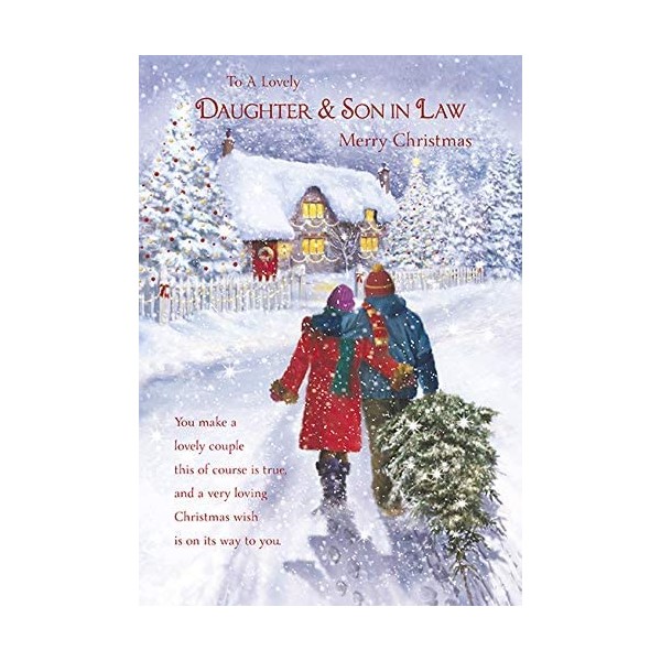 Paper Rose Christmas Card - Christmas Cards with Snowy Christmas