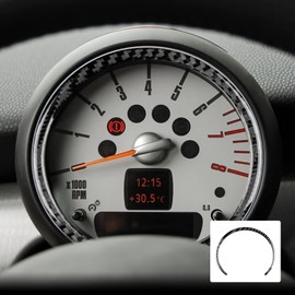 KUNGKIC Carbon Fibre Tachometer Frame Decorative Sticker Interior Carbon Fibre Speedometer Frame for Mini Cooper Hardtop R56 Clubman R55 R57 Accessories 2008 2009 2010 Black