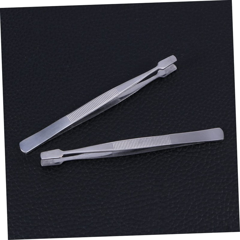 Ipetboom 3pcs Stainless Steel Stamp Tweezer Lightweight Nipper for Eyelashes
