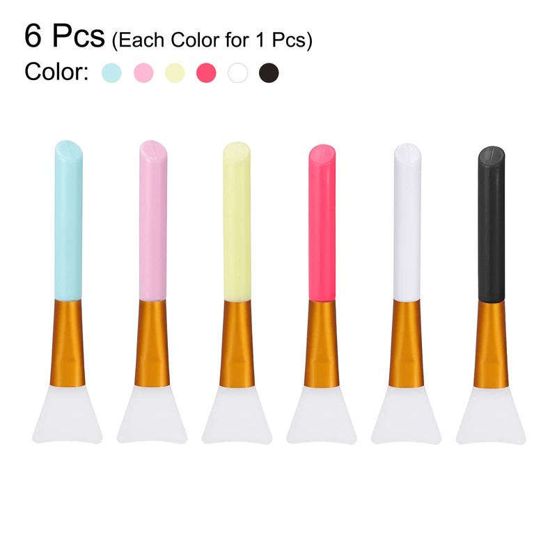 MECCANIXITY Silicone Epoxy Brushes Pink/Blue/White/Yellow/Black/Red Applicator DIY Brush for Making