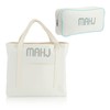 SilTriangle 2 Pcs Embroidered Mahjong Canvas Tote (large & Extra