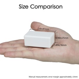 LeMotech Project Box 10 Pieces ABS Plastic Electrical Project Case Small Junction Box for Electronics White 2.40 x 1.41 x 0.98 inch (61 x 36 x 25 mm)