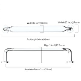 Asidrama 10 Pack 5 Inch(128mm) Polished Chrome Kitchen Cabinet Handles, Cabinet Pulls Kitchen Cabinet Hardware for Cupboard Drawer Pulls