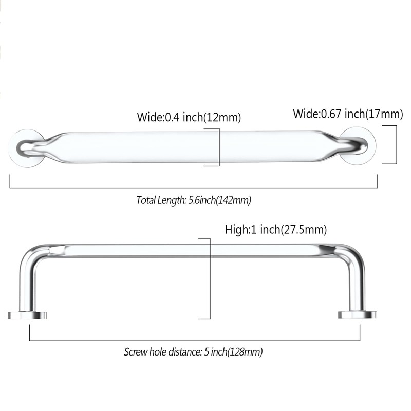 Asidrama 10 Pack 5 Inch(128mm) Polished Chrome Kitchen Cabinet Handles,
