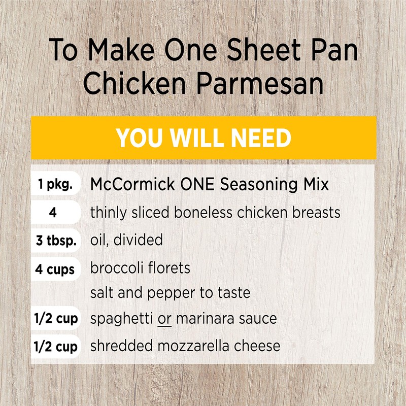 McCormick ONE Sheet Pan Chicken Parmesan Seasoning Mix, 1.5 oz