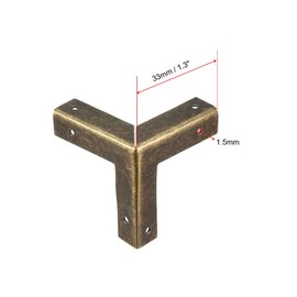 uxcell Metal Box Corner Protectors Edge Guard Protector 33x33x33mm Bronze Tone 12pcs
