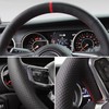 Black Side Perforated Leather Red Marker Steering Wheel Protector Cover