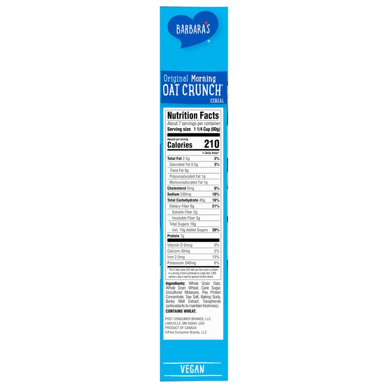 Barbara's, Non-Gmo Cereal, Morning Oat Crunch, 14 Oz (Packaging May