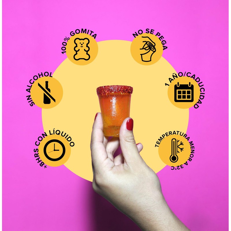 YummyShots – Vasos Tequileros de Gomita 12 pzas Sabores Surtidos