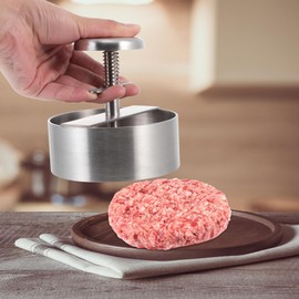 Totority 1pc Multi Function Stainless Steel Burger Press Mold Patty Maker Tool for Home Cooking Silver