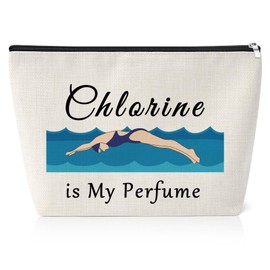 Swimming Gifts for Women Makeup Bag Swimming Team Gifts Swimming Lover Gift Swim Coach Gifts Toiletry Bag Swim Coach Thank You Presents for Friend Birthday Christmas Travel Cosmetic Pouch