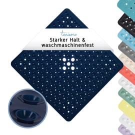 Toniamo Shower Mat Non-Slip 53 x 53 cm Non-Slip Shower Square Non-Slip Mat Shower Antibacterial & Machine Safe Shower Mat Non-Slip BPA-Free Night Blue