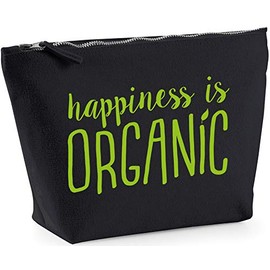 Hippowarehouse Happiness is organic printed make up cosmetic wash bag 18x19x9cm