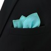 SHLAX&WING Solid Aqua Indigo Silk Fahion Necktie, 12.6 x 12.6