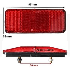 Jowxsx Red Bicycle Safety Warning Reflector Lens for Rear Carrier Lights and Reflectors