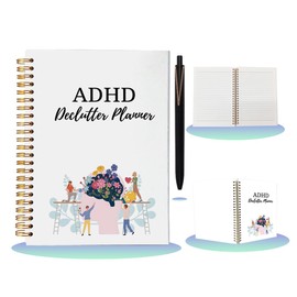 Adhd Cleaning Planner - Adhd Cleaning Planner for Adults Women,Funny A5 Spiral Notebook & Ballpoint Pen 2pc,Journal for Teens,Adhd Office Must Haves,Daily Weekly Monthly Planner Notebook 2