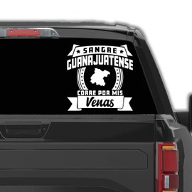 Stickers para Carros Sangre Guanajuatense Corre por mis Venas Calcomanias para Autos Guanajuato Mexico Car Decal for Trucks Latin Heritage (5" x 5", Guanajuato)