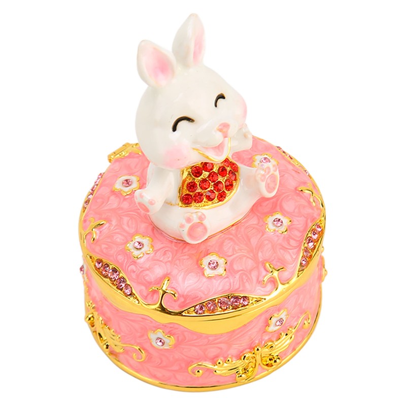 Trinket Box Bunny Shape Exquisite Cute Magnetic Design Jewelry Storage