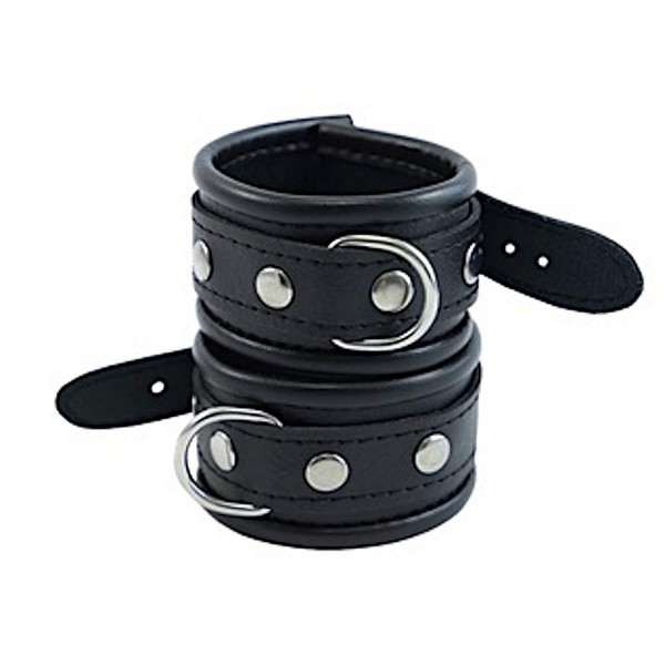 Vegan Line Handcuffs Ankle Restraints Black