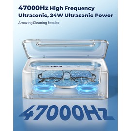 Ultrasonic Jewelry Cleaner for Glasses Watches Rings Dentures,12OZ White