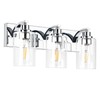ALAISLYC 3-Light Bathroom Light Fixtures Modern Chrome Vanity Lights for