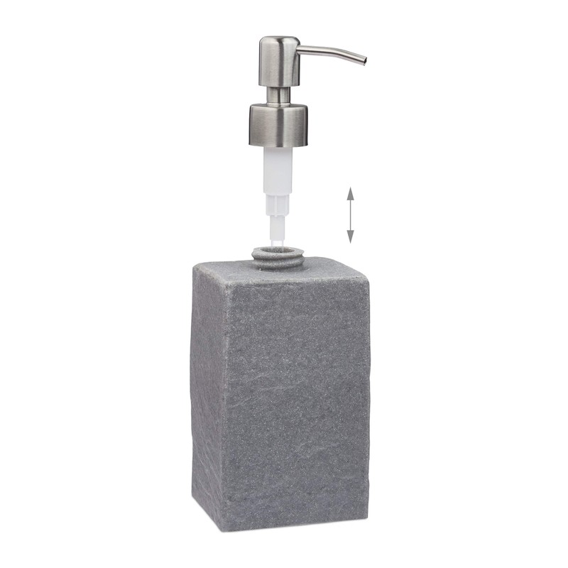 Relaxdays, 200ml Refillable Bathroom Toilet Kitchen Liquid Soap Dispenser Polyresin