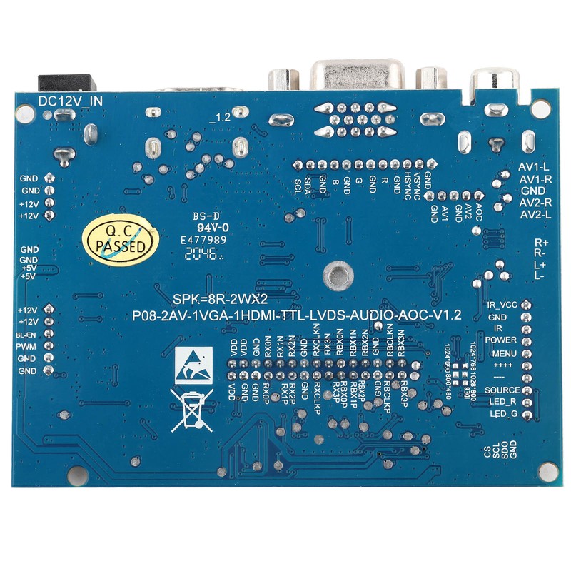 HDMI VGA 2AV Reversing Driver Board for 7inch AT070TN92 800x480