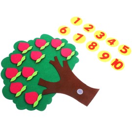 Operitacx Tree of Apples Craft Kit, Felt Fall Decor Tree Board with Number, Math Learning Apples Ornaments, Bulletin Board for DIY Craft Kids Classroom Decoration