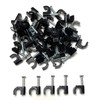 100 x Black Round Cable Clips with Nail Fixings K