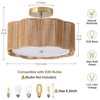 Giutna Rattan Ceiling Light Fixtures Flush Mount,3-Light Boho Light Fixtures