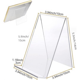 5Pcs Clear Acrylic Display Stand,Acrylic Book Stand,Multi-Functional Display Easel,for Displaying Artworks,Pictures,Books,Music Sheets, notebooks, Artworks, CDs,Jewelry,Watch Display Stand,etc.