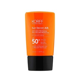 Korff Sun Secret Air Fluid SPF50 Light Textura, Very High UVB and UVA Protection, Moisturising and Anti-Ageing, Waterproof, 50 ml