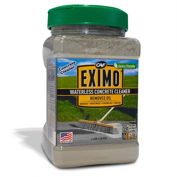 CAF Outdoor Cleaning EXIMO® Waterless Concrete Cleaner for Driveway, Garage, Basement, and Walkway Surfaces, 3 lbs., Advanced Stain Remover for Oils and Other Petroleum Stains