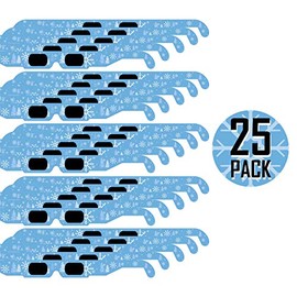 Christmas 3D Glasses - Holiday Specs Transform Lights into Magical Snowflake Image (25 Pack)